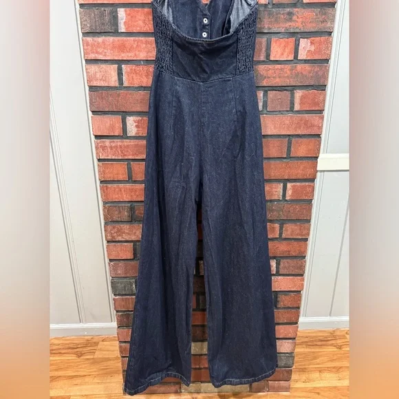 Amanda Uprichard x Revolve Isadore Denim Jumpsuit in Indig - Picture 6 of 16